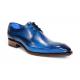 Emilio Franco "Giacamo" Ocean Blue Genuine Italian Calf Leather Lace-Up Dress Shoes.